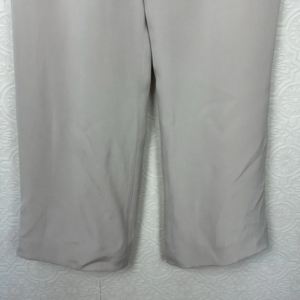 Lafayette 148 100% Silk trouser Pants Pull on‎ Stretchy Waist Cream Size 12